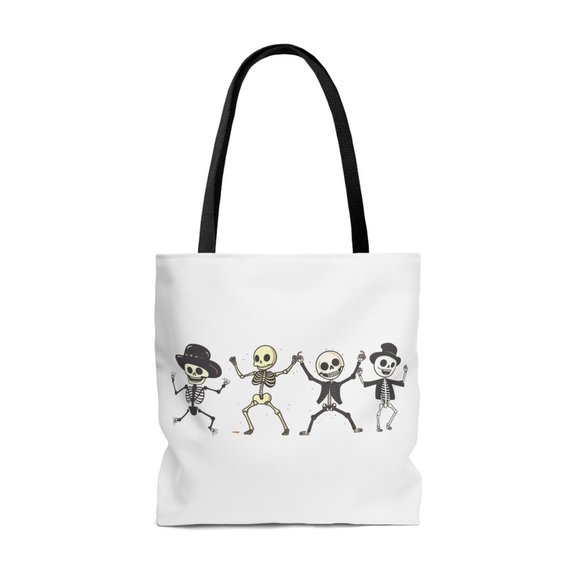 Dancing Skeleton | Halloween Trick or Treat Bag | Halloween Fall Tote Bag - Picture 5 of 10
